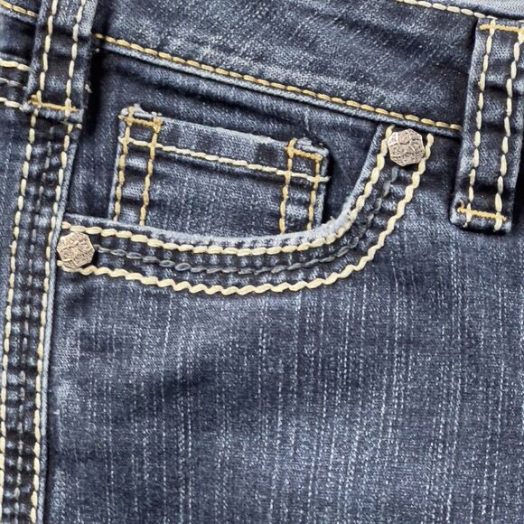 Silver Jeans Women 30x30 Tuesday Slim Bootcut Dark Wash Embroidered Indigo Denim - Picture 7 of 16